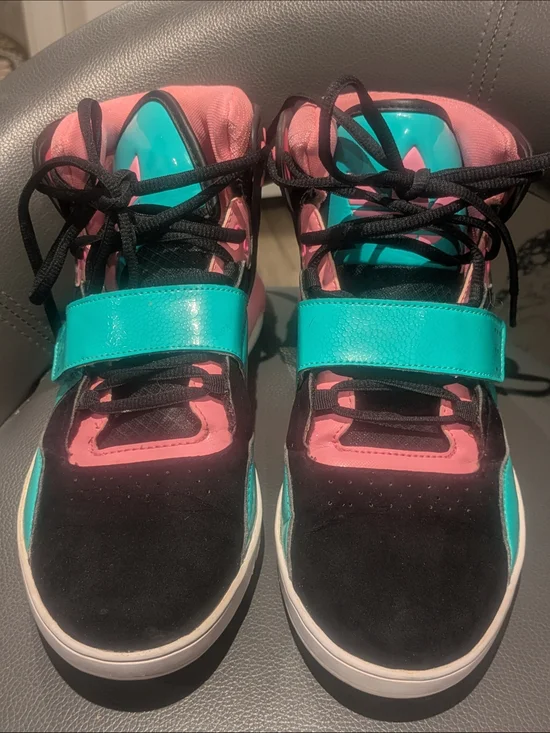 Adidas Originals High Top Sneakers Teal Pink Black Women’s 8.5 Retro Y2K - Picture 8 of 8